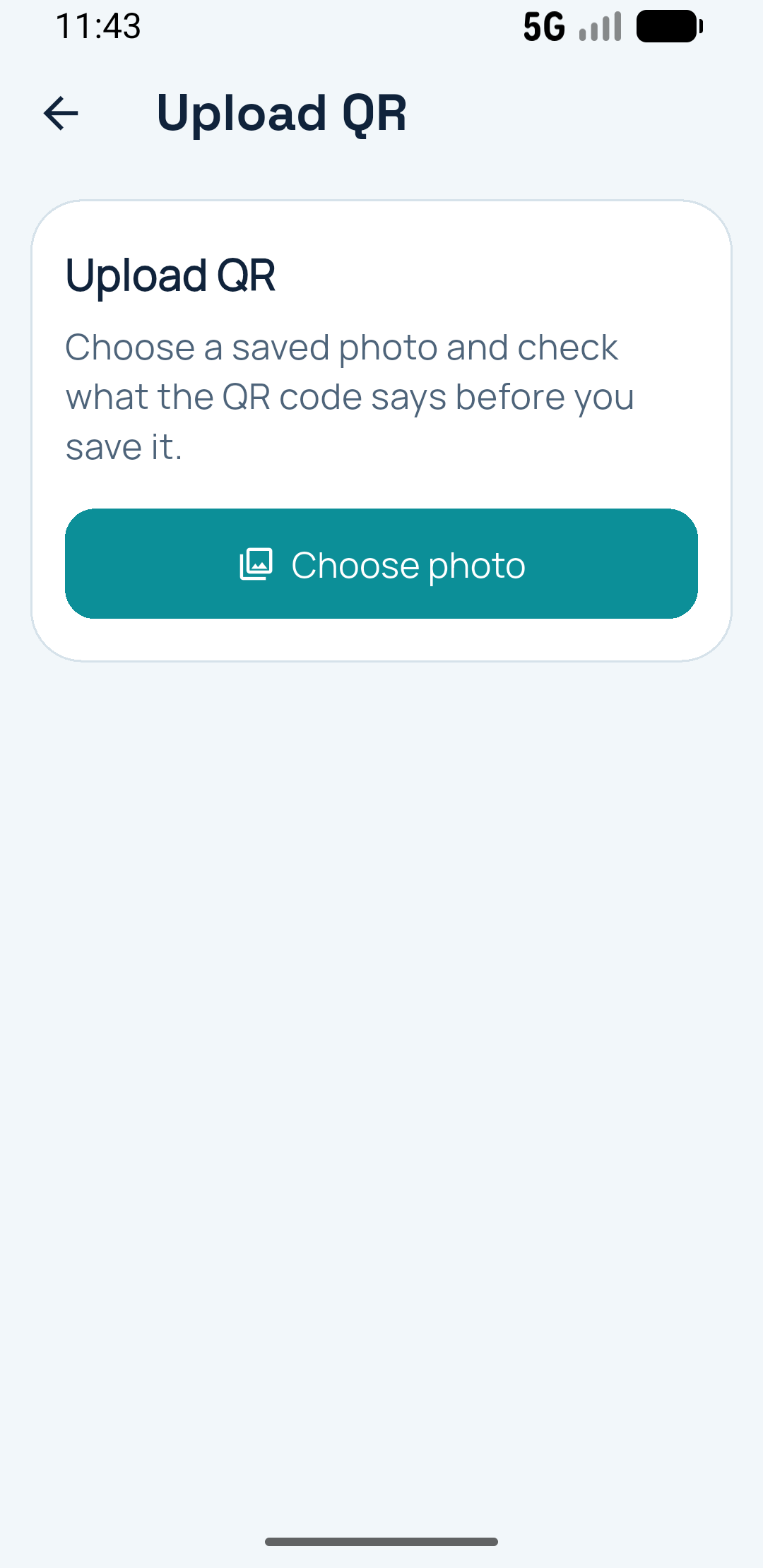 QR link review and image scanning flow